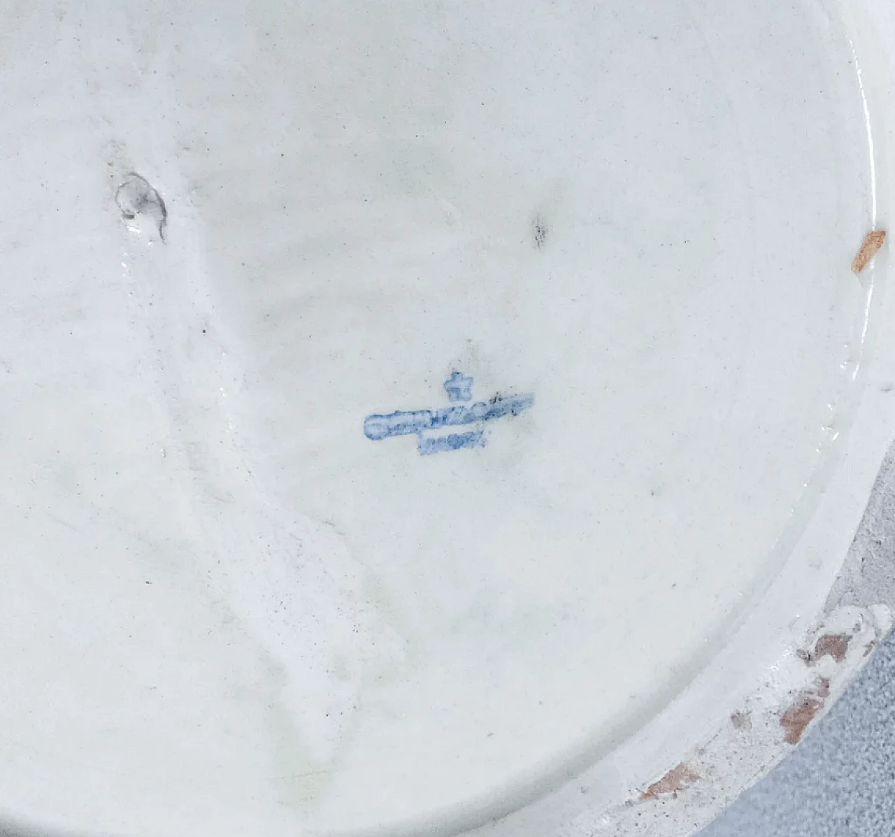 Vaso francese in ceramica barbotine con fiori e foglie, primo '900 10