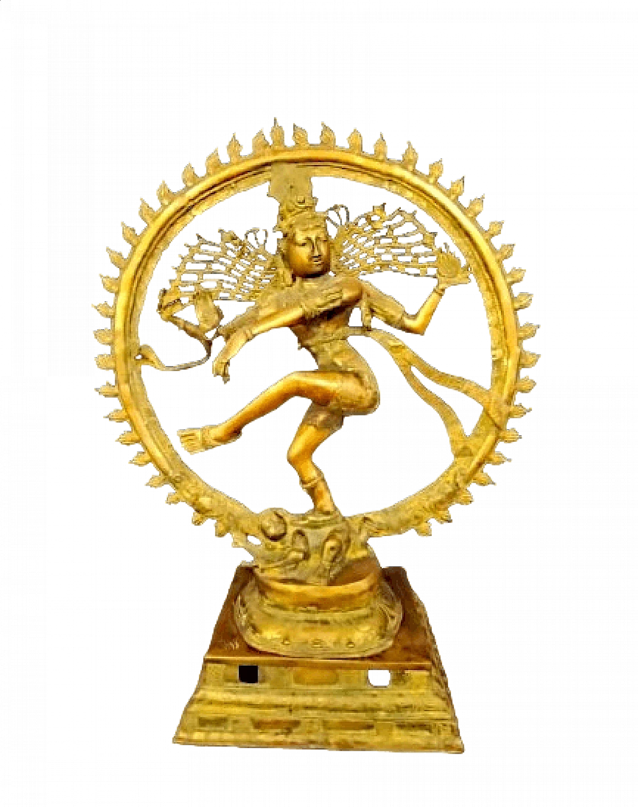 Shiva danzante nel cerchio di fuoco, scultura in ottone, '800 6