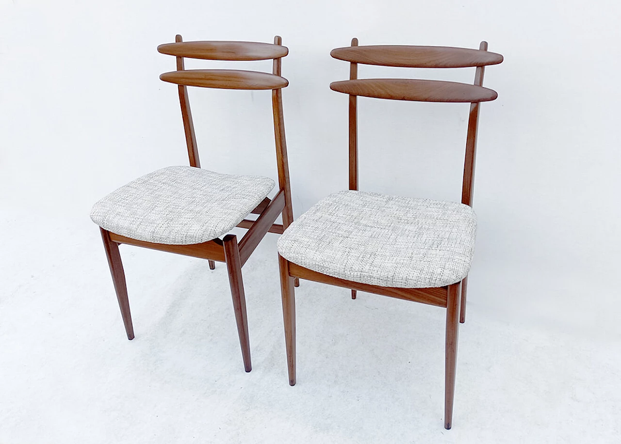 Pair of solid teak chairs in Danish style for AMMA Studio, 1950s 1