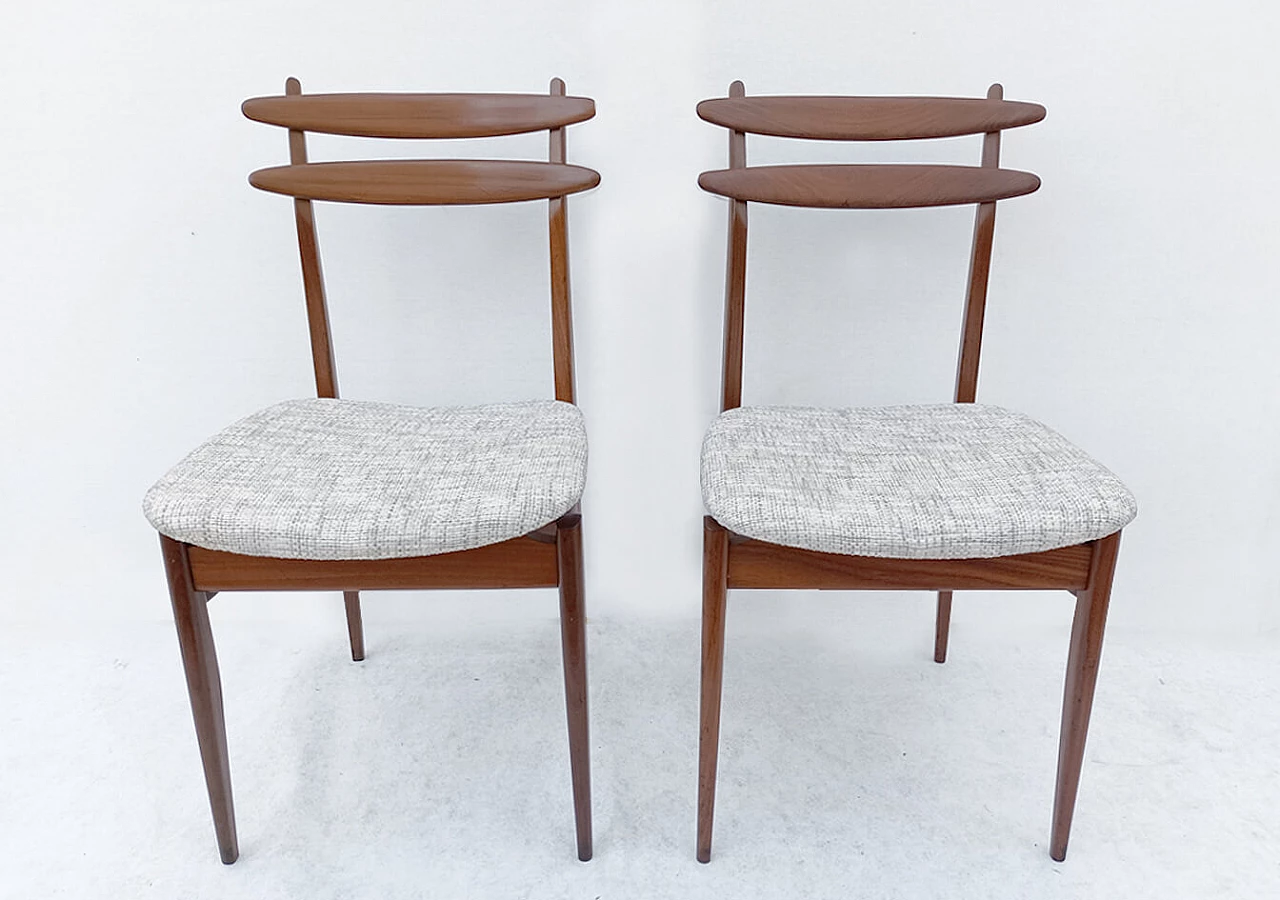 Pair of solid teak chairs in Danish style for AMMA Studio, 1950s 2