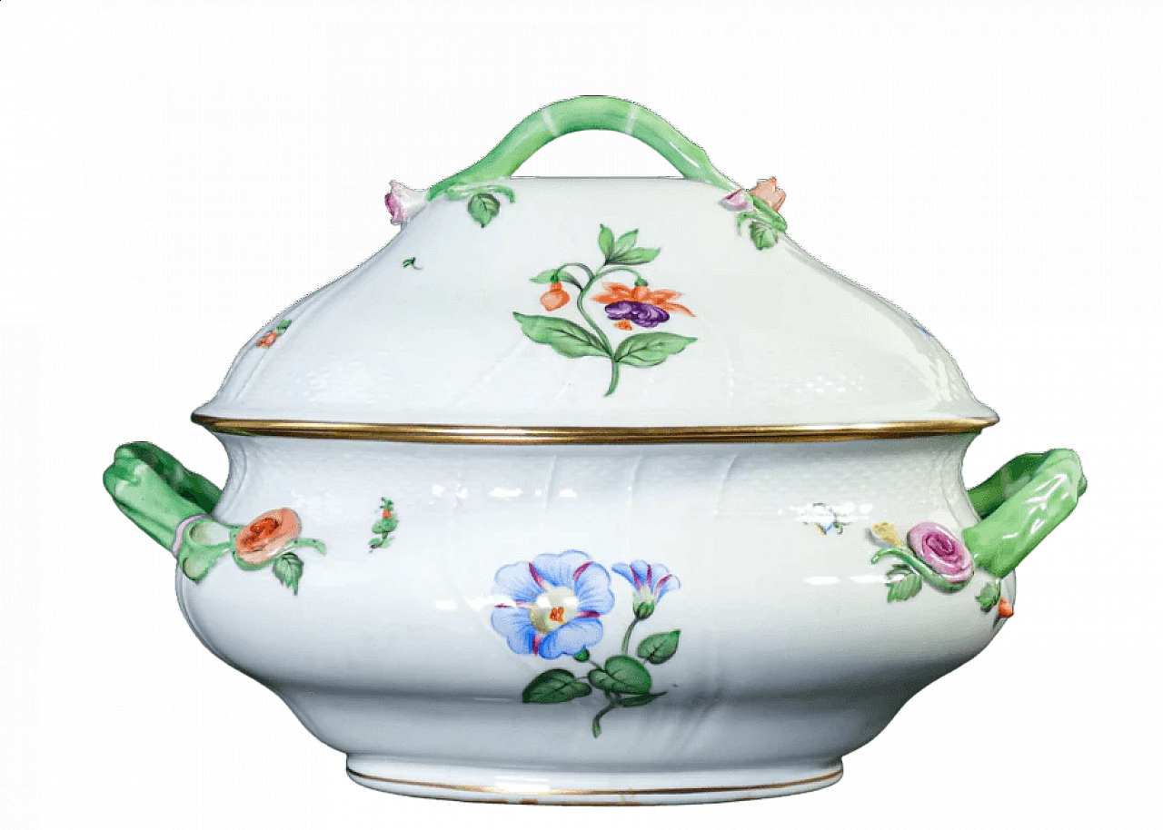 Zuppiera in porcellana di Herend per Candida Tupini, anni '60 9