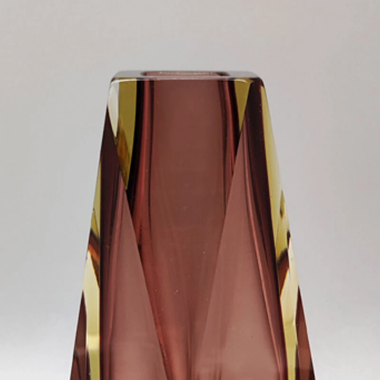 Vaso in vetro di Murano color rosa antico di Flavio Poli per Seguso, anni '60 3