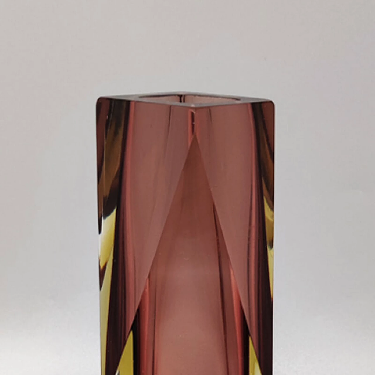 Vaso in vetro di Murano color rosa antico di Flavio Poli per Seguso, anni '60 5