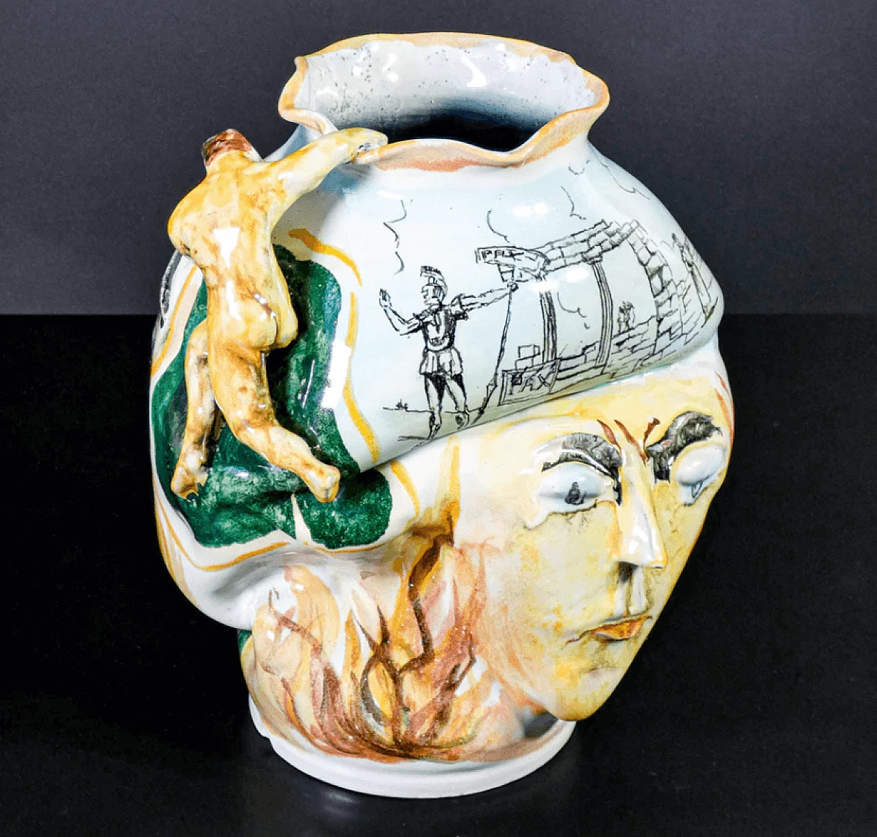 Marino glazed majolica vase, mid-20th century 1
