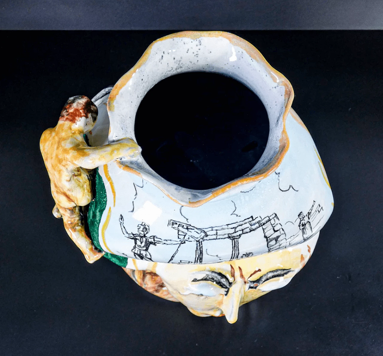 Marino glazed majolica vase, mid-20th century 3