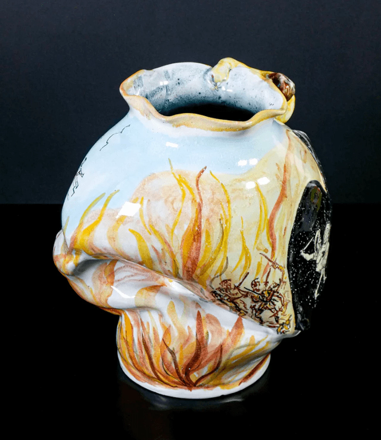 Marino glazed majolica vase, mid-20th century 5