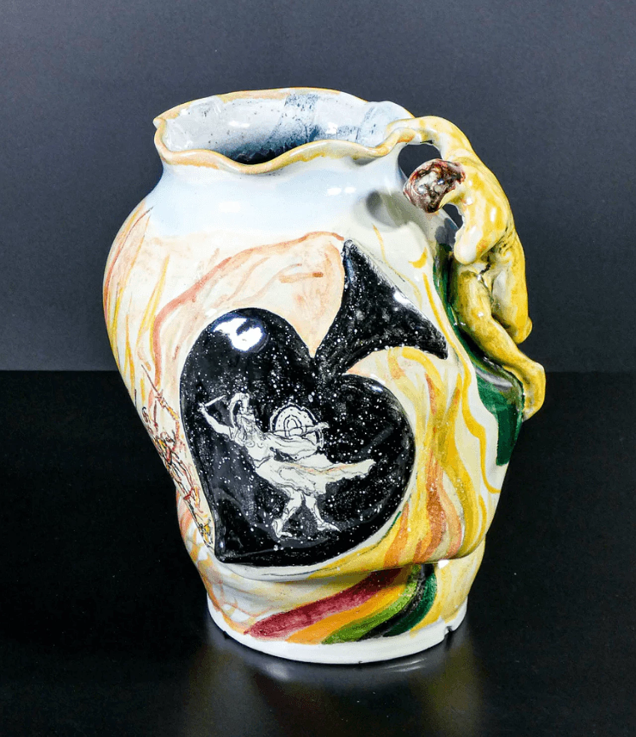 Marino glazed majolica vase, mid-20th century 6