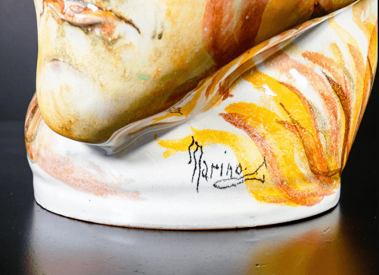 Marino glazed majolica vase, mid-20th century 7