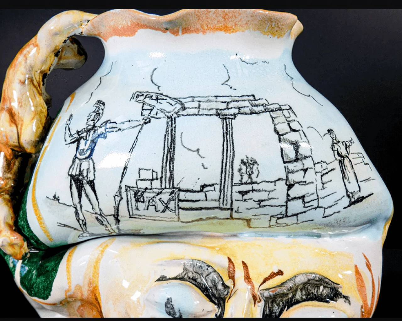 Marino glazed majolica vase, mid-20th century 8
