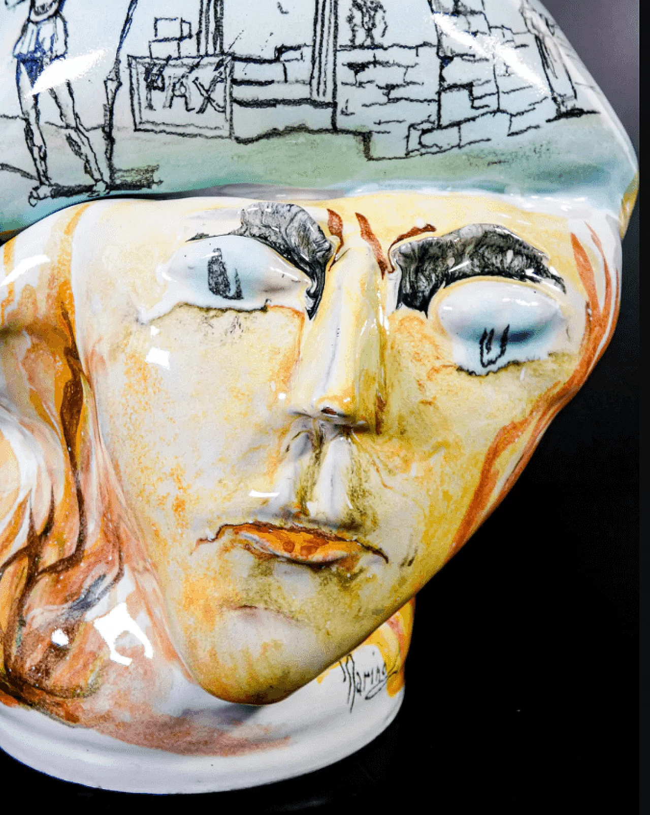 Marino glazed majolica vase, mid-20th century 9