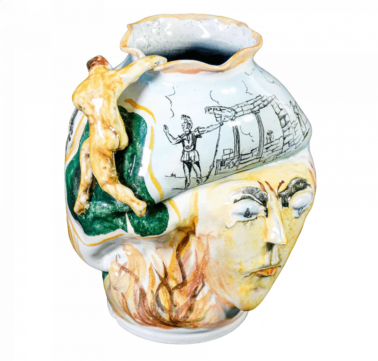 Marino glazed majolica vase, mid-20th century 11