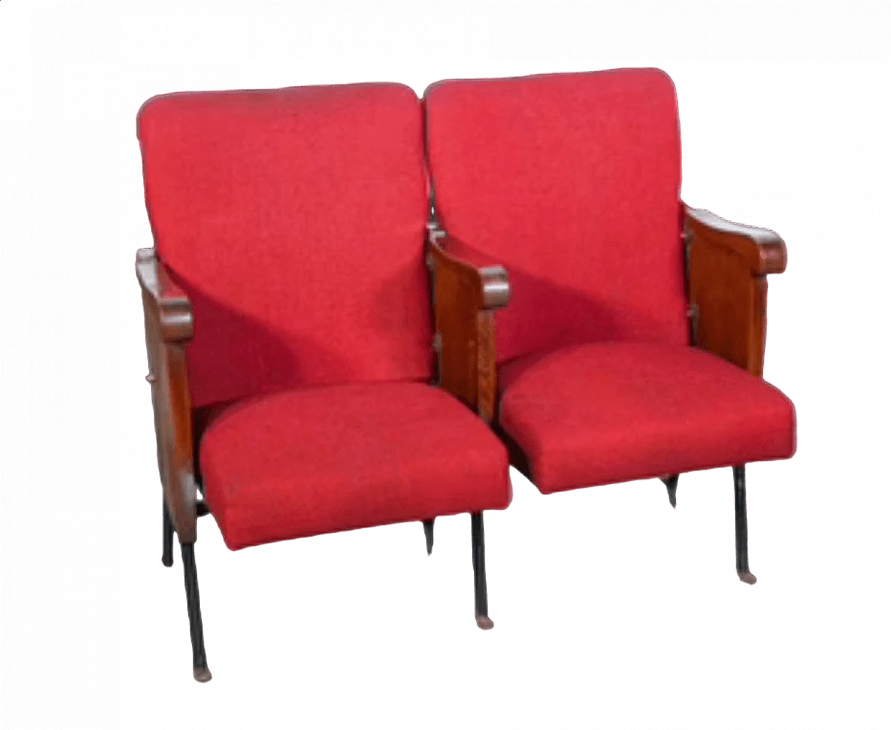 Wooden cinema bench, 1950s 6