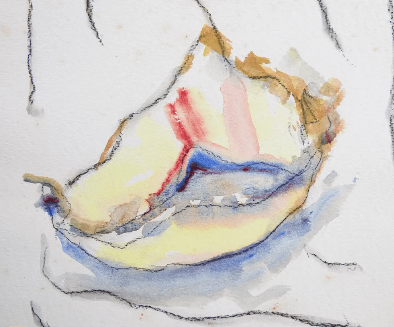 Dipinto di Albino Galvano, acquarello su carta, anni '70 3