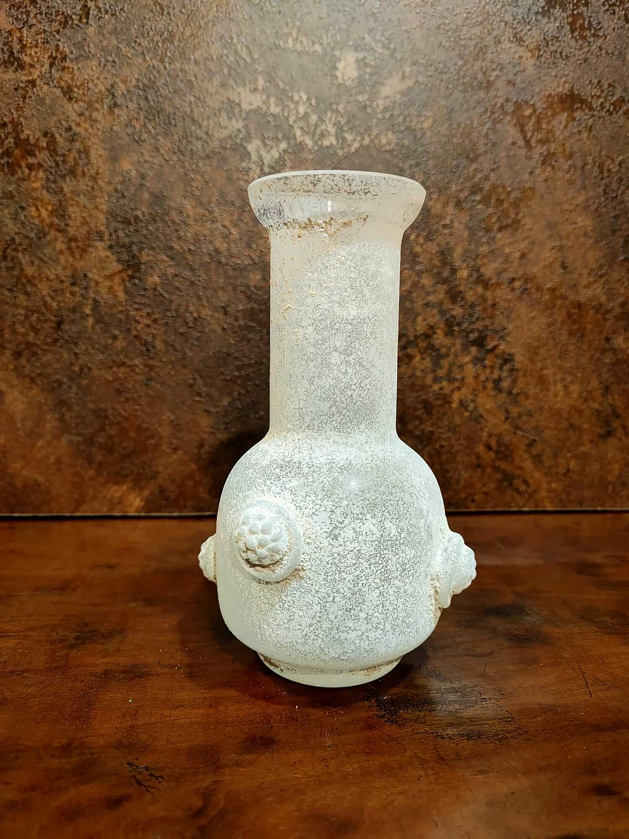 White Scavo glass vase by Vittorio Rigattieri for Seguso, 1970s 1