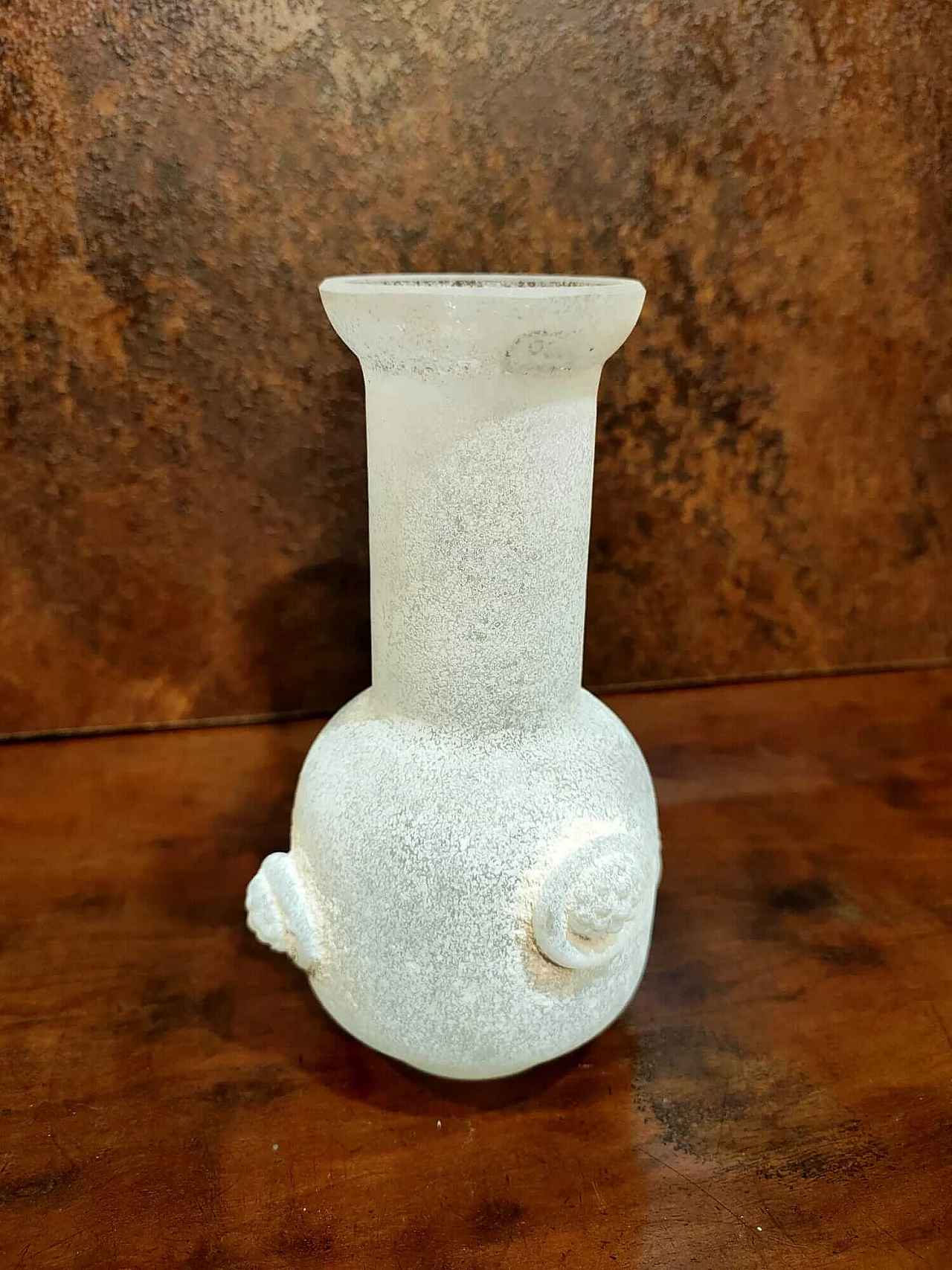 White Scavo glass vase by Vittorio Rigattieri for Seguso, 1970s 4