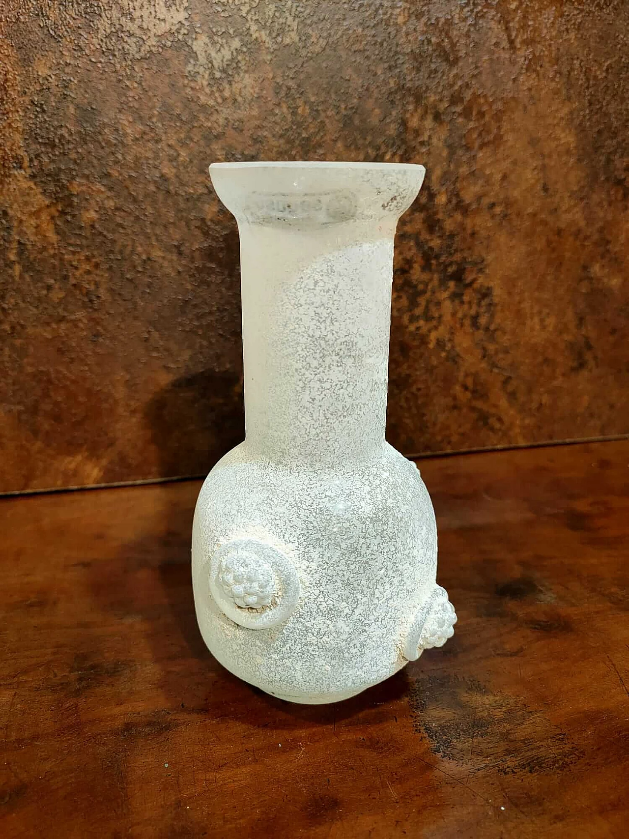 White Scavo glass vase by Vittorio Rigattieri for Seguso, 1970s 5
