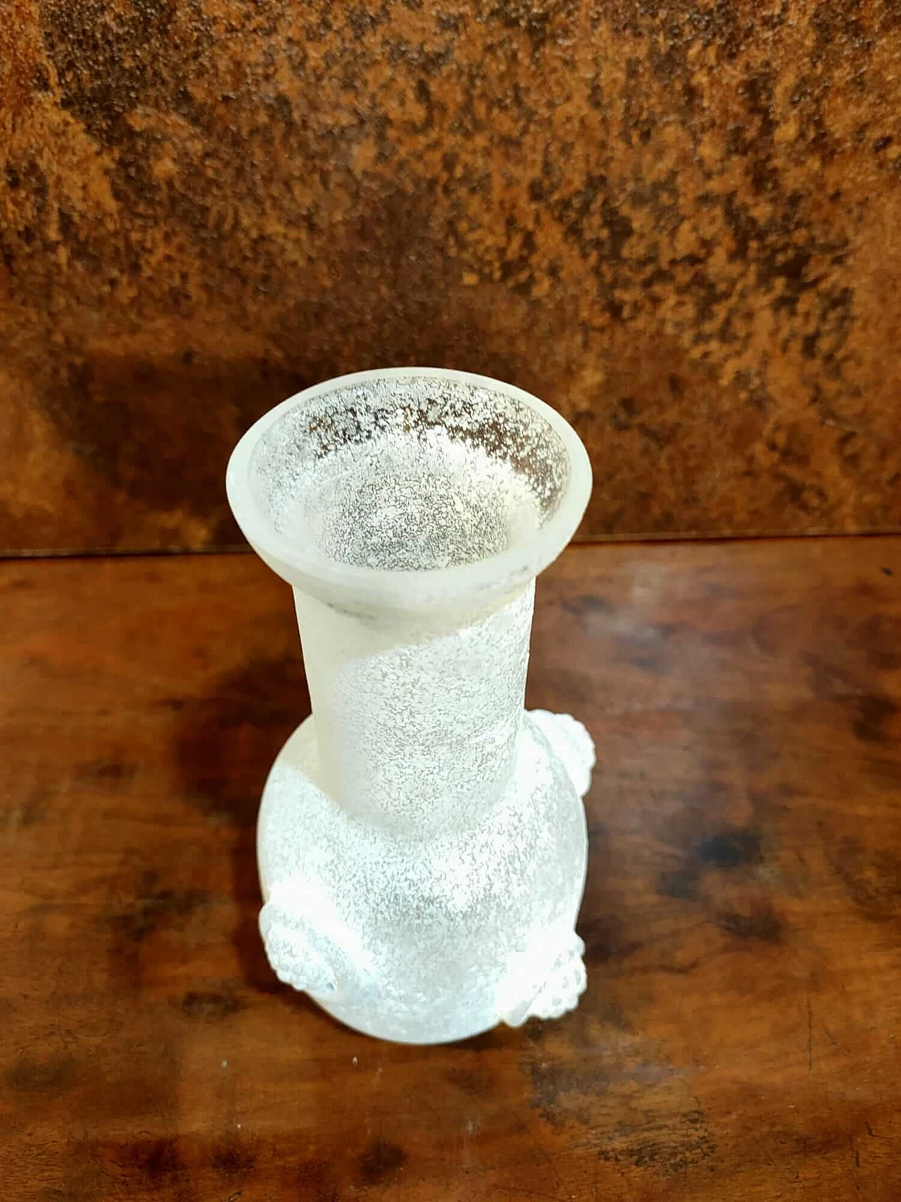 White Scavo glass vase by Vittorio Rigattieri for Seguso, 1970s 6