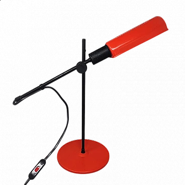 Black and red metal table lamp by Veneta Lumi, 1970s