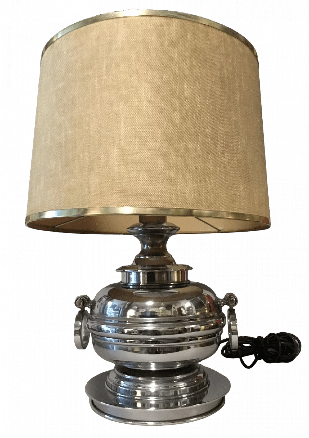 Chrome table lamp with shade, 1970s 13
