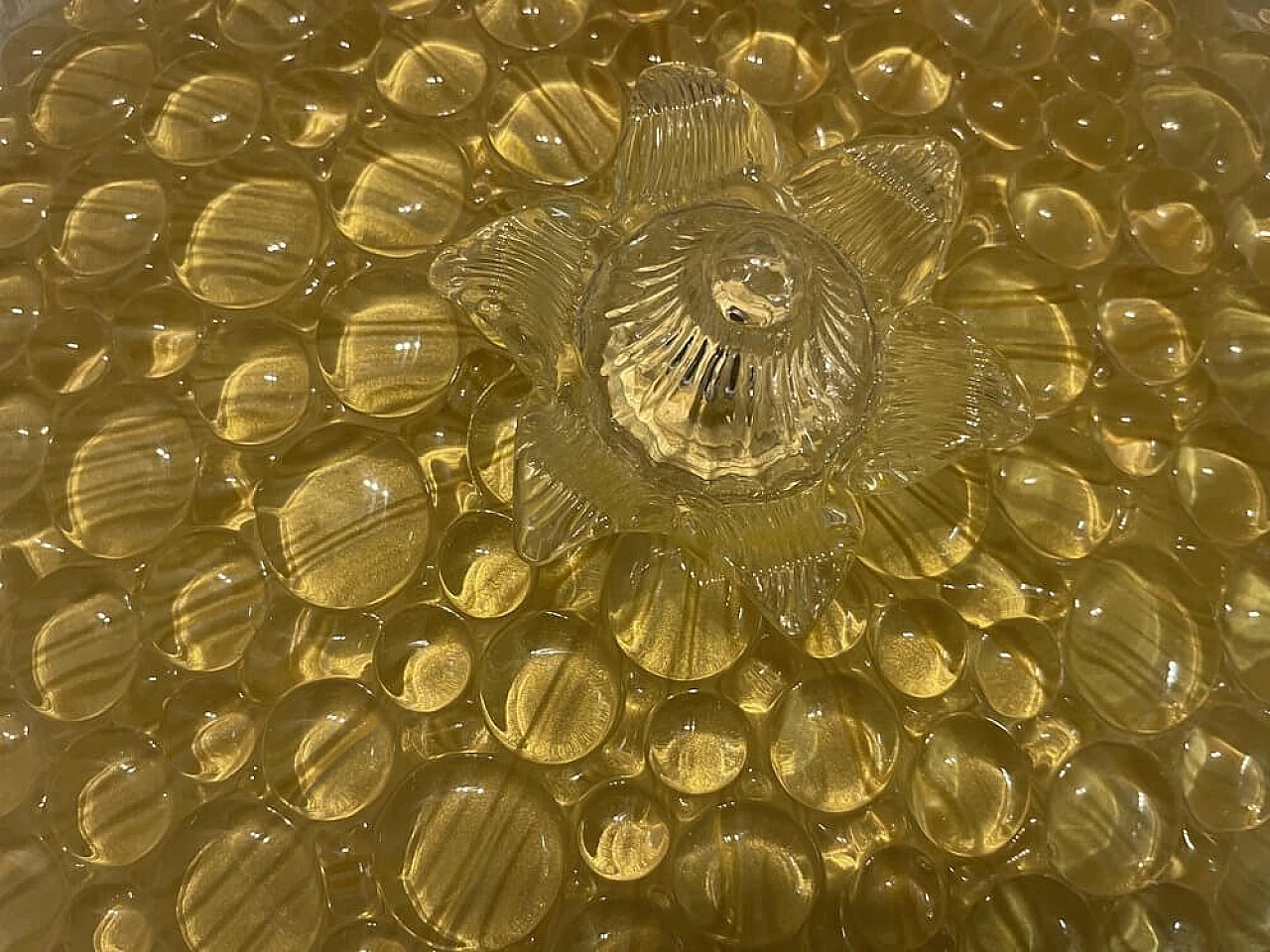 Plafoniera in vetro di Murano giallo e trasparente di Zonca, anni '70 3