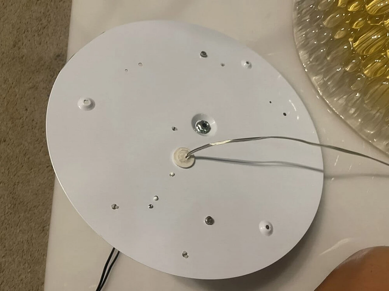 Plafoniera in vetro di Murano giallo e trasparente di Zonca, anni '70 4