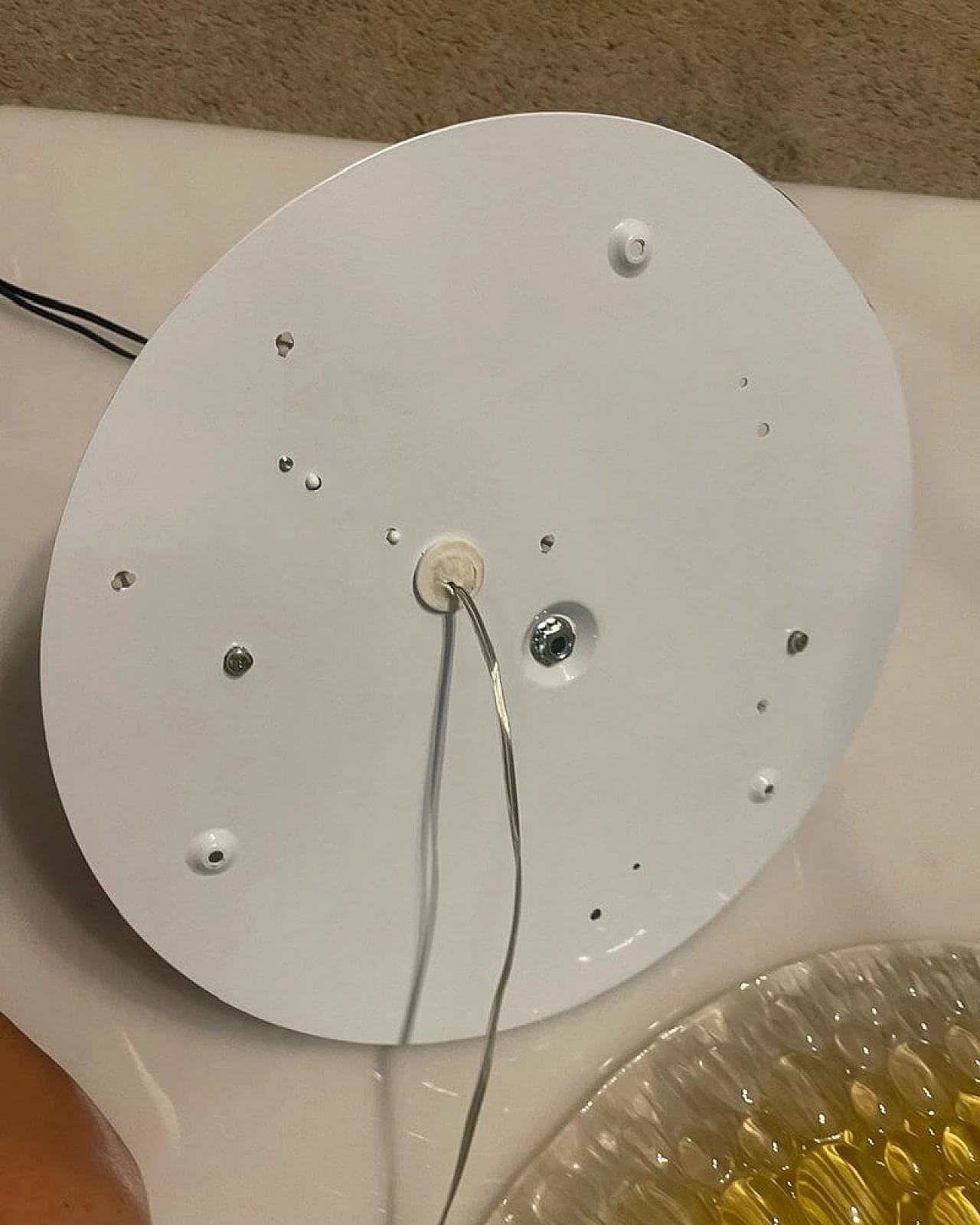 Plafoniera in vetro di Murano giallo e trasparente di Zonca, anni '70 13