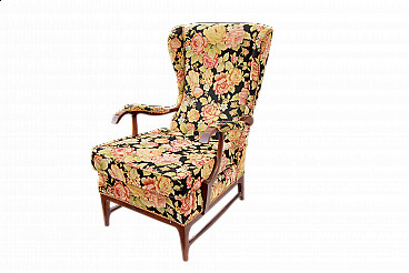 Armchair with floral pattern by Paolo Buffa for Frama, 1950s