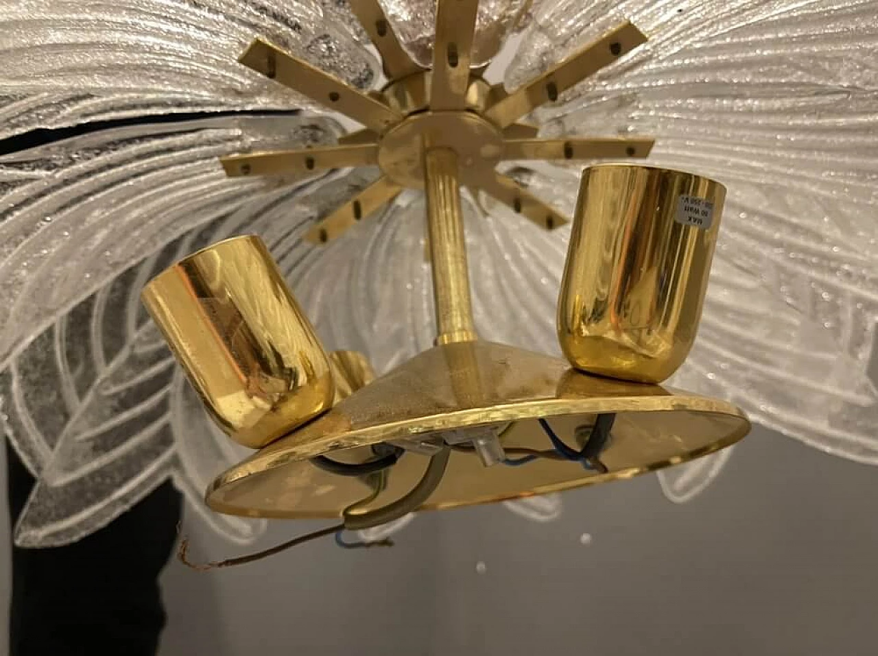 Plafoniera in vetro soffiato di Murano a 16 foglie, anni '60 4