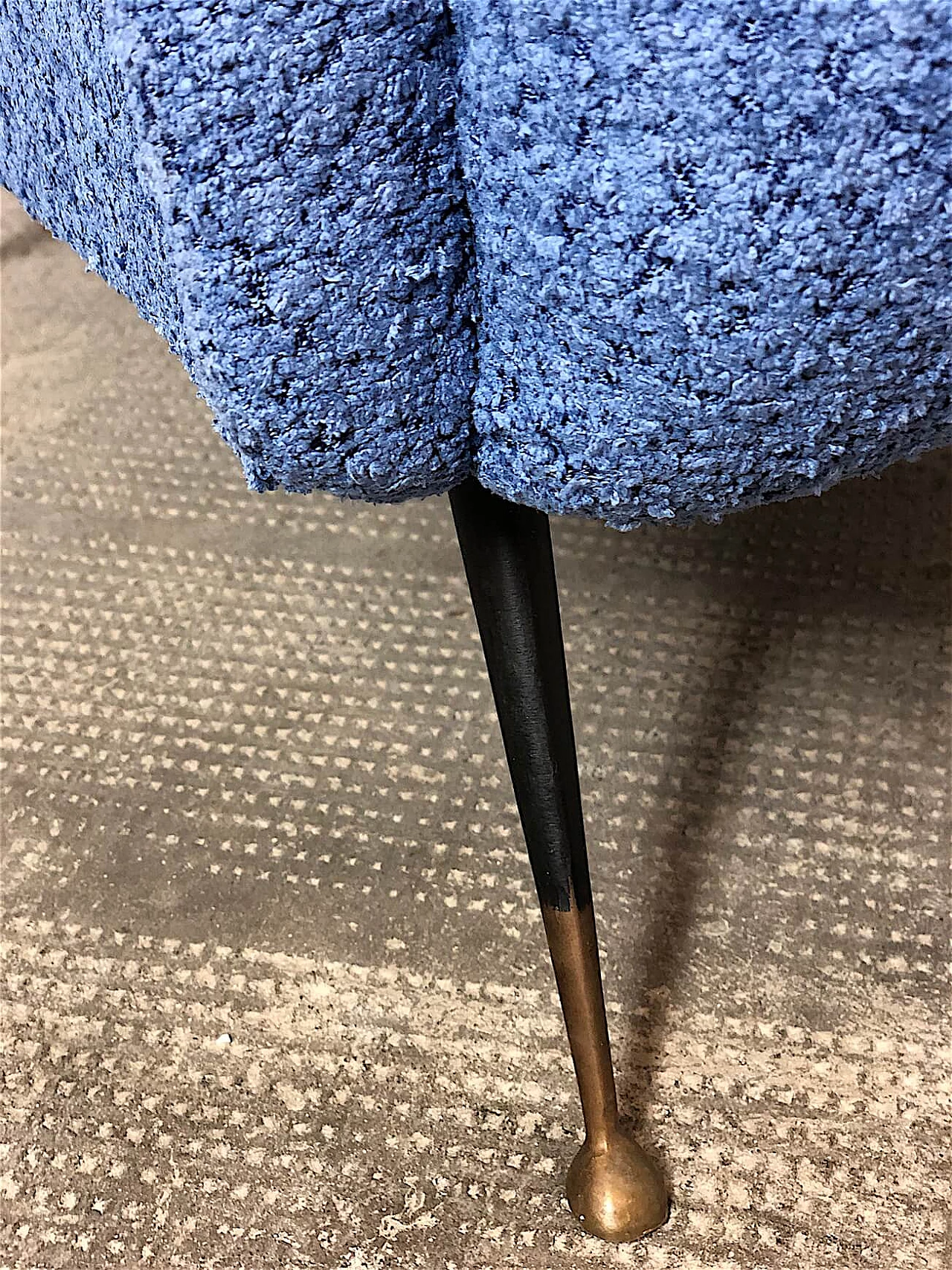 Armchair upholstered in lavender curly fabric, 1960s 6