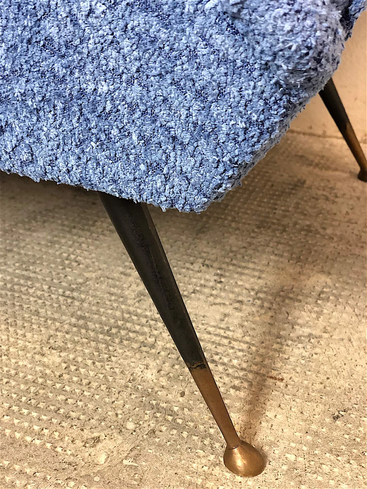 Armchair upholstered in lavender curly fabric, 1960s 13