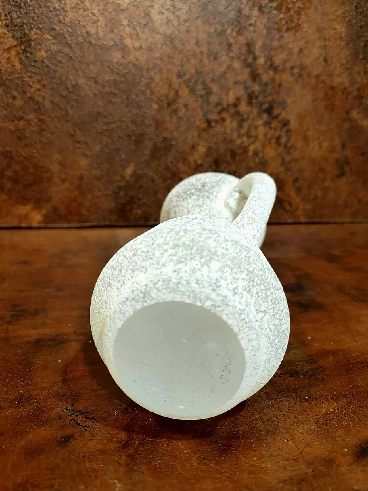 Scavo glass white vase by Seguso, 1970s 3