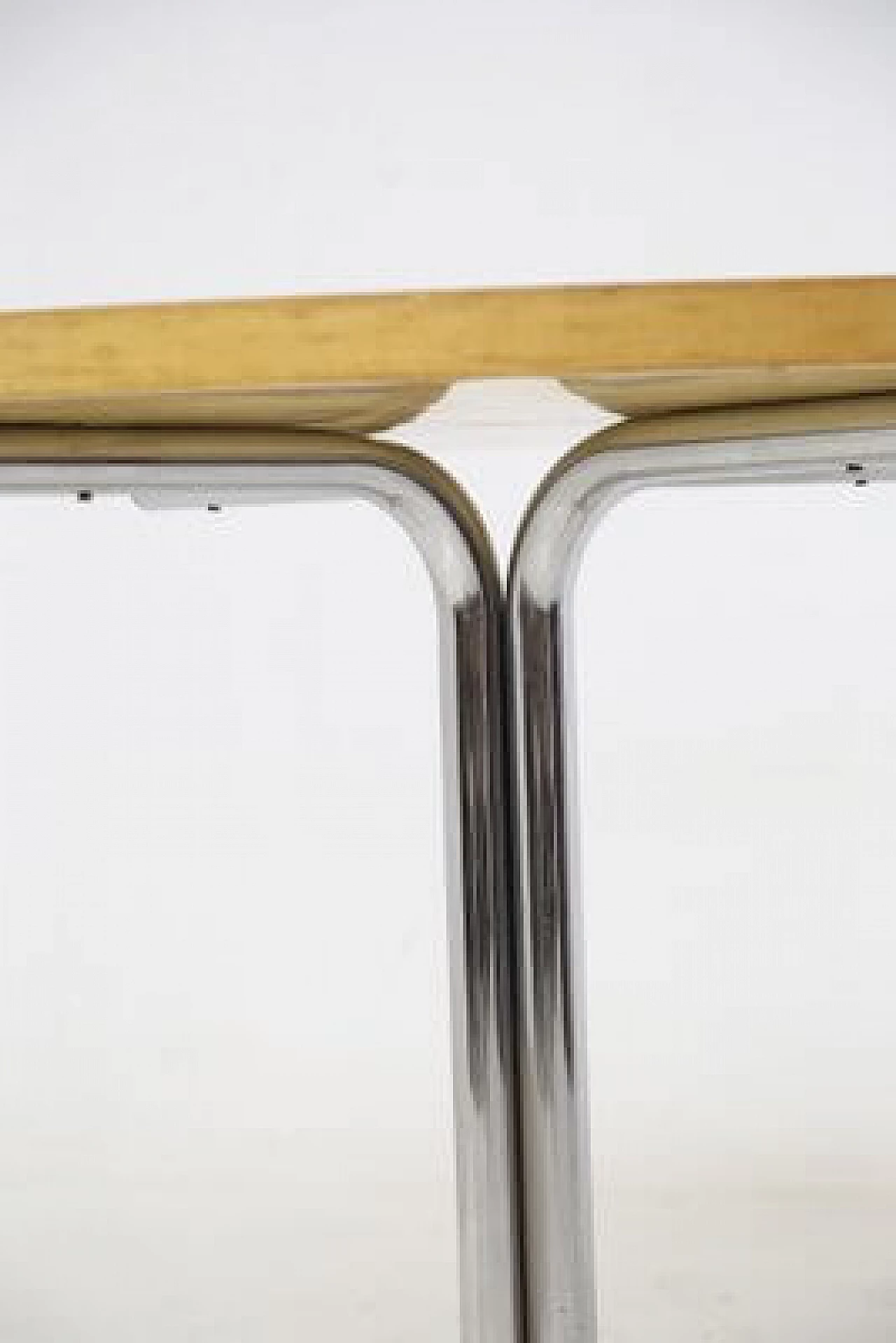 Round steel and wood table by Gae Aulenti for Elam, 1950s 7