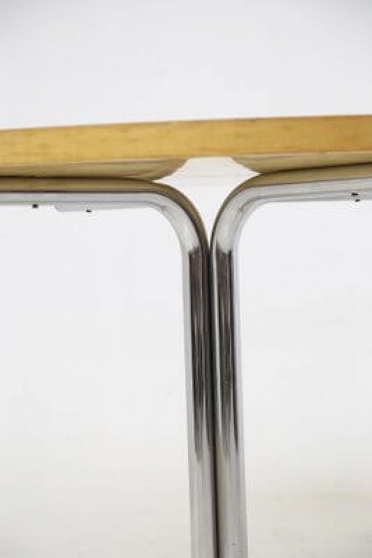 Round steel and wood table by Gae Aulenti for Elam, 1950s 8