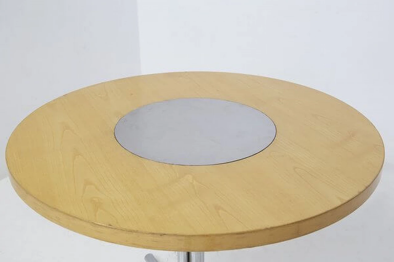 Round steel and wood table by Gae Aulenti for Elam, 1950s 9