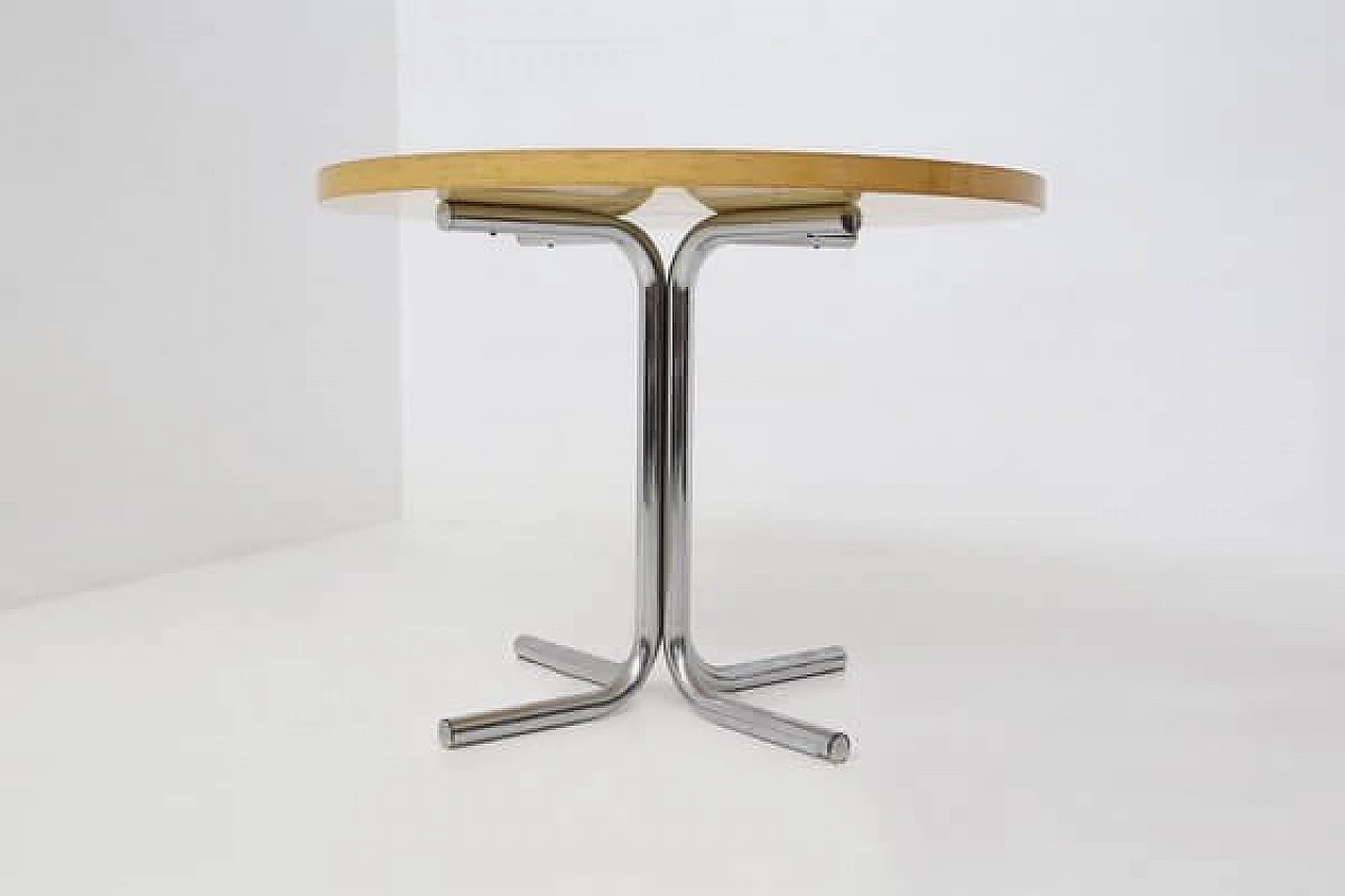 Round steel and wood table by Gae Aulenti for Elam, 1950s 14