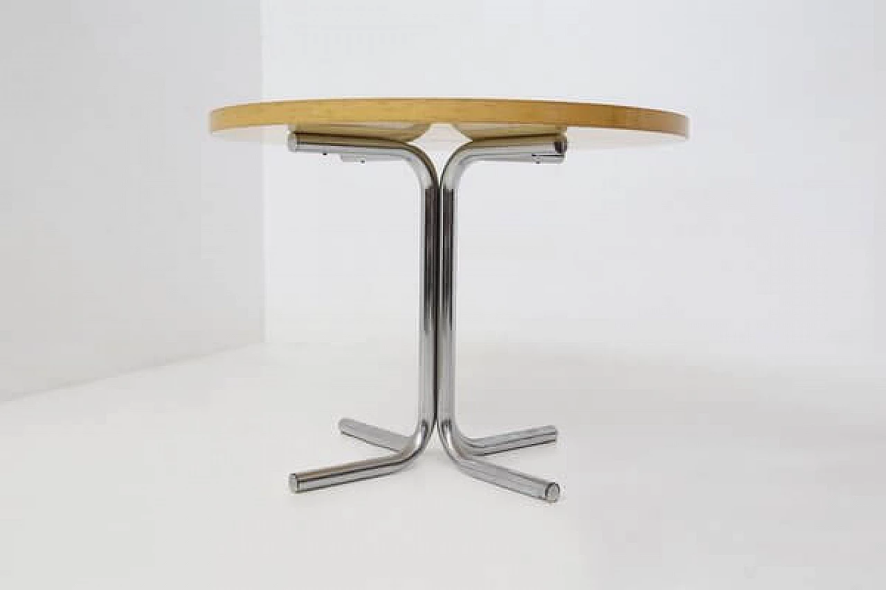Round steel and wood table by Gae Aulenti for Elam, 1950s 15