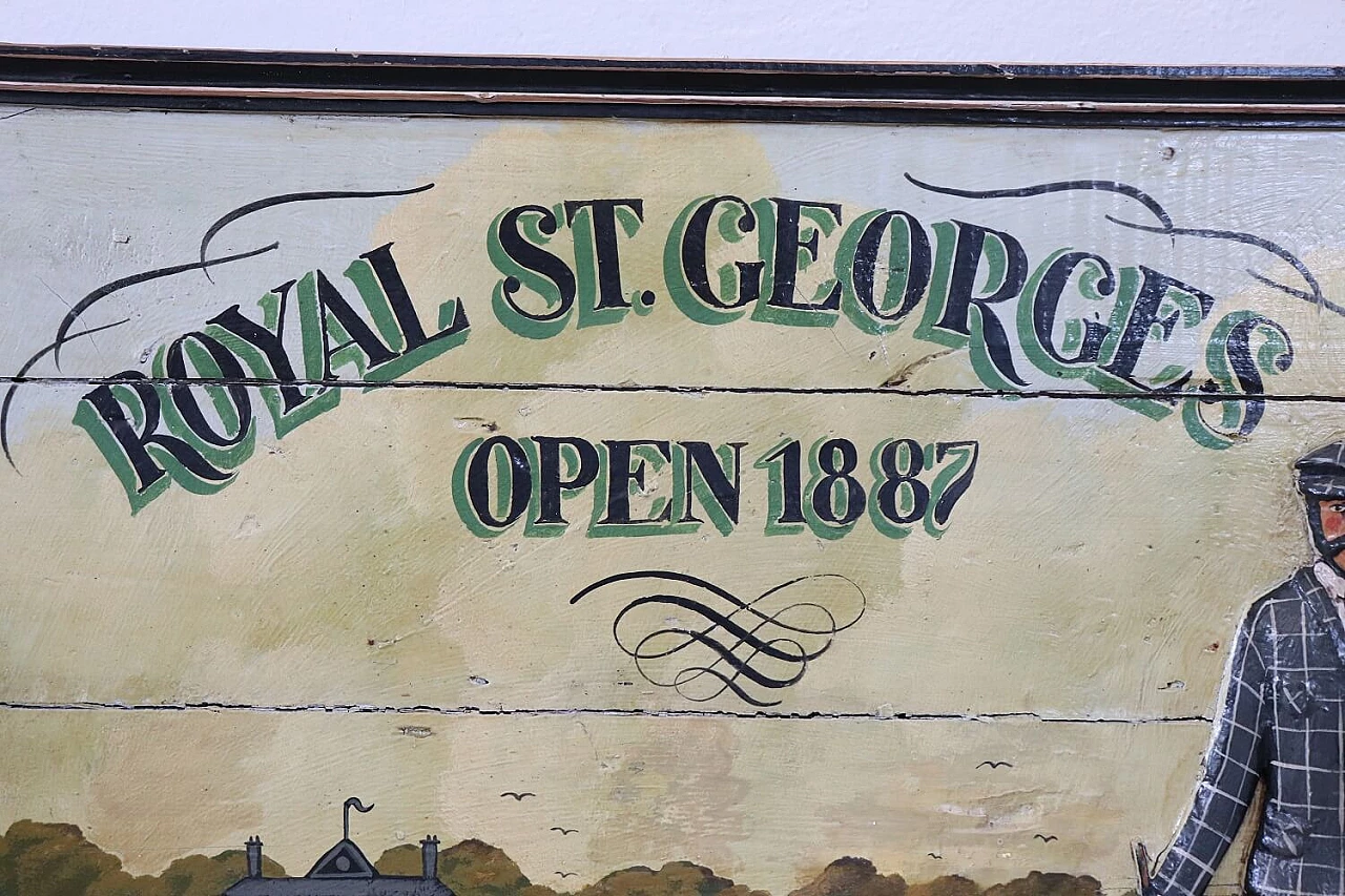 Insegna con decori in rilievo dipinta a mano su legno per il Royal St. George's Golf Club , anni '20 3