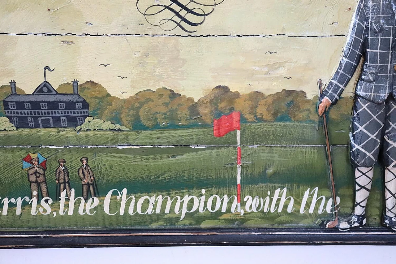 Insegna con decori in rilievo dipinta a mano su legno per il Royal St. George's Golf Club , anni '20 5