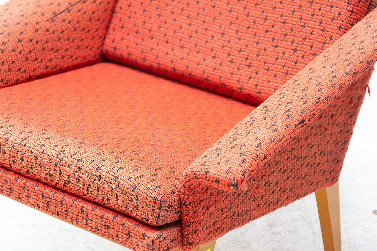 Poltrona in legno di faggio e tessuto di Jaroslav Smídek, anni '60 13