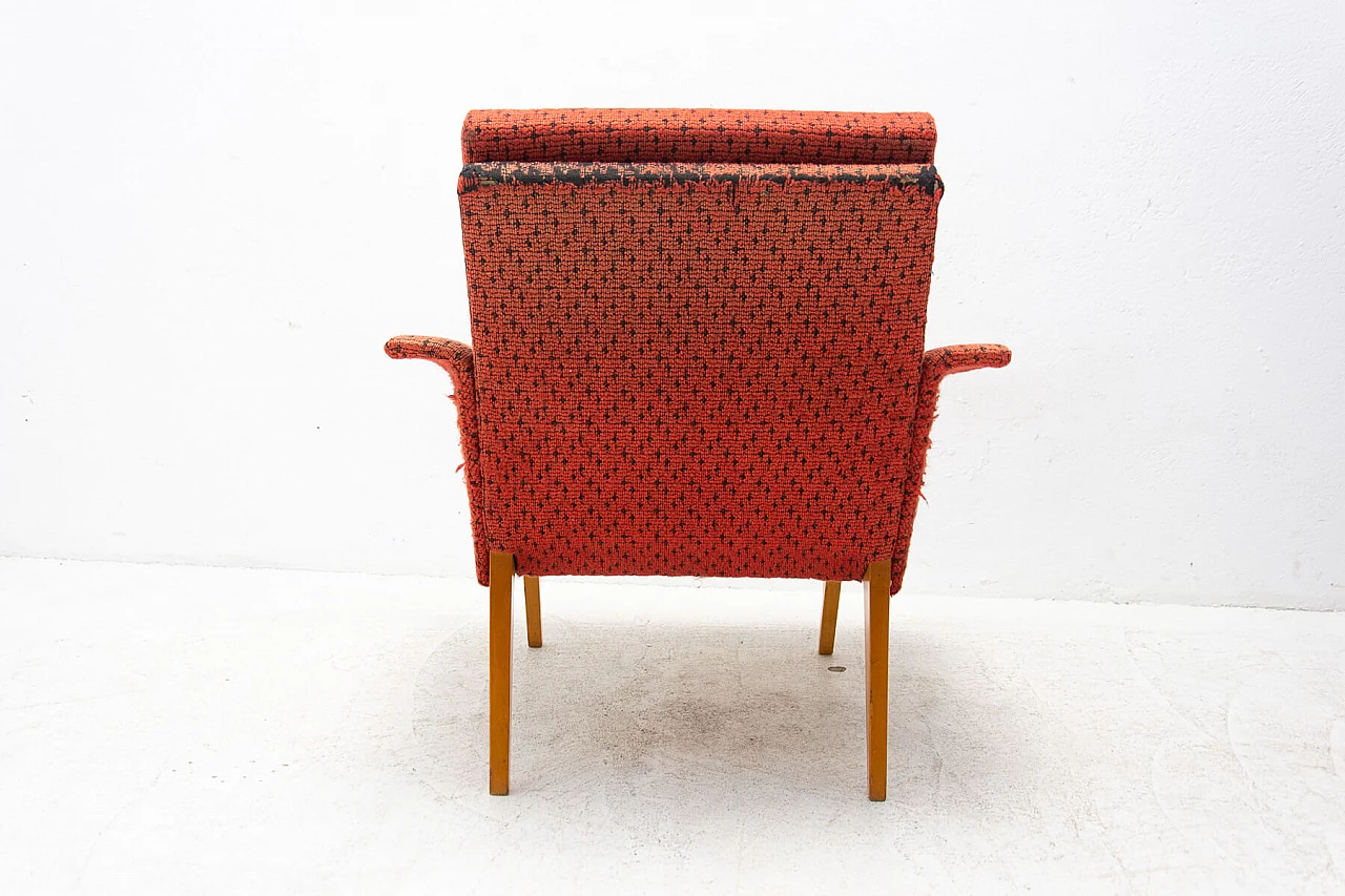 Poltrona in legno di faggio e tessuto di Jaroslav Smídek, anni '60 16