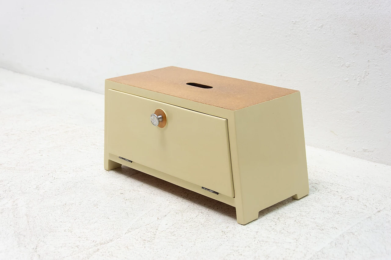 Painted wooden shoe cabinet with chrome-plated handle, 1960s 4