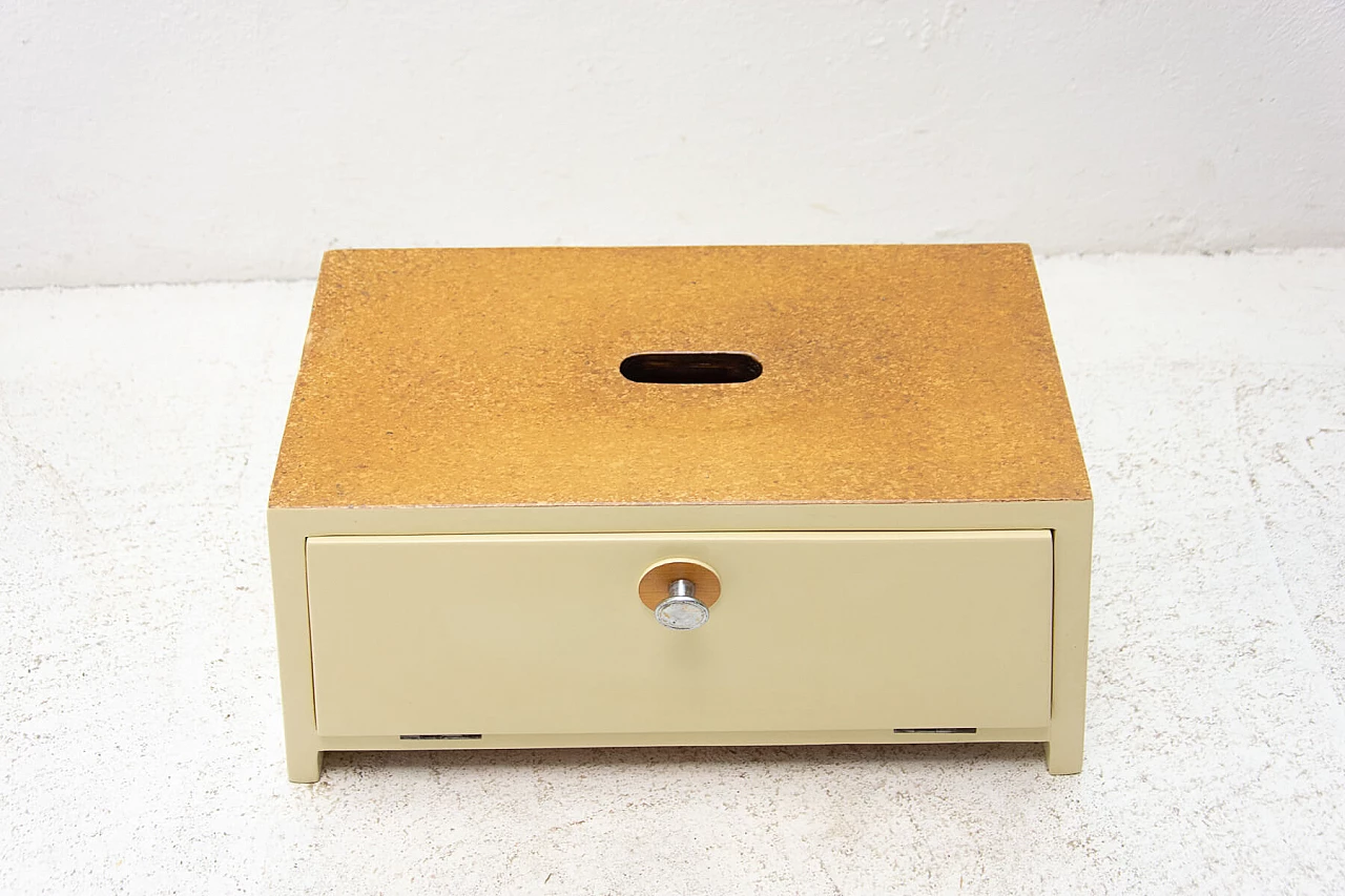 Painted wooden shoe cabinet with chrome-plated handle, 1960s 5