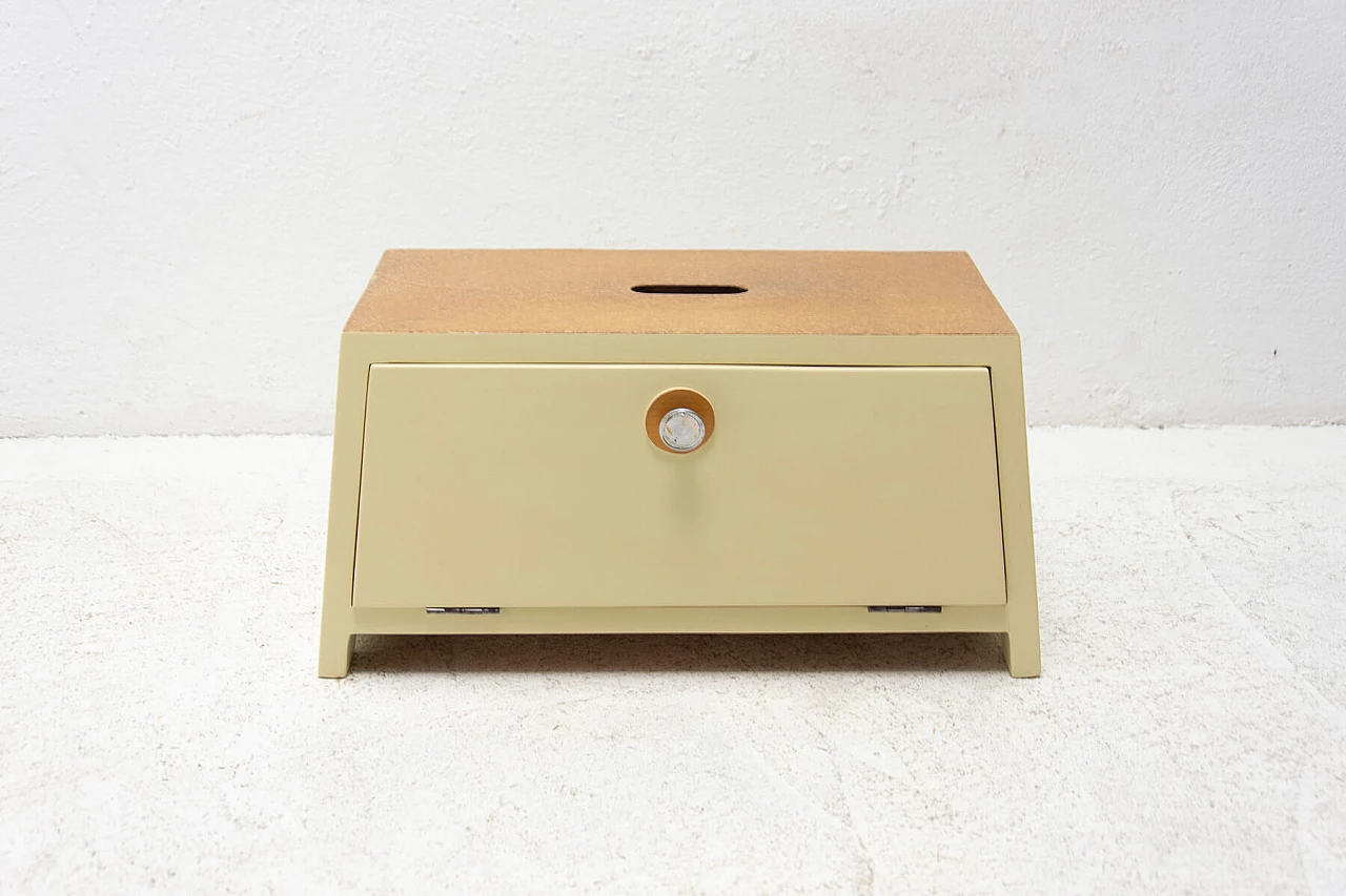 Painted wooden shoe cabinet with chrome-plated handle, 1960s 16