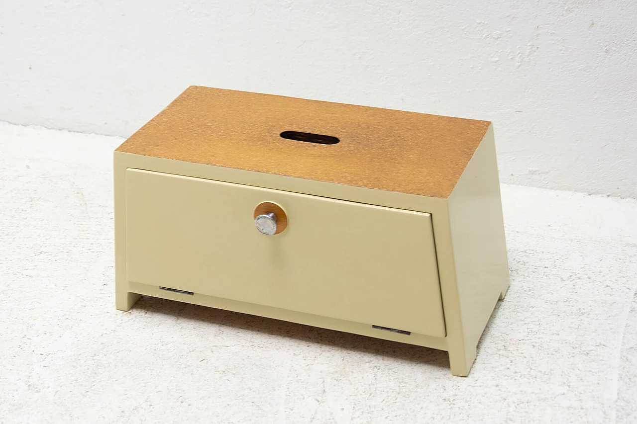 Painted wooden shoe cabinet with chrome-plated handle, 1960s 18
