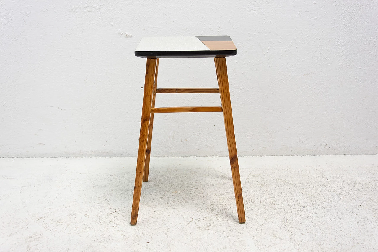 Spruce flower stand with laminated top, 1960s 10