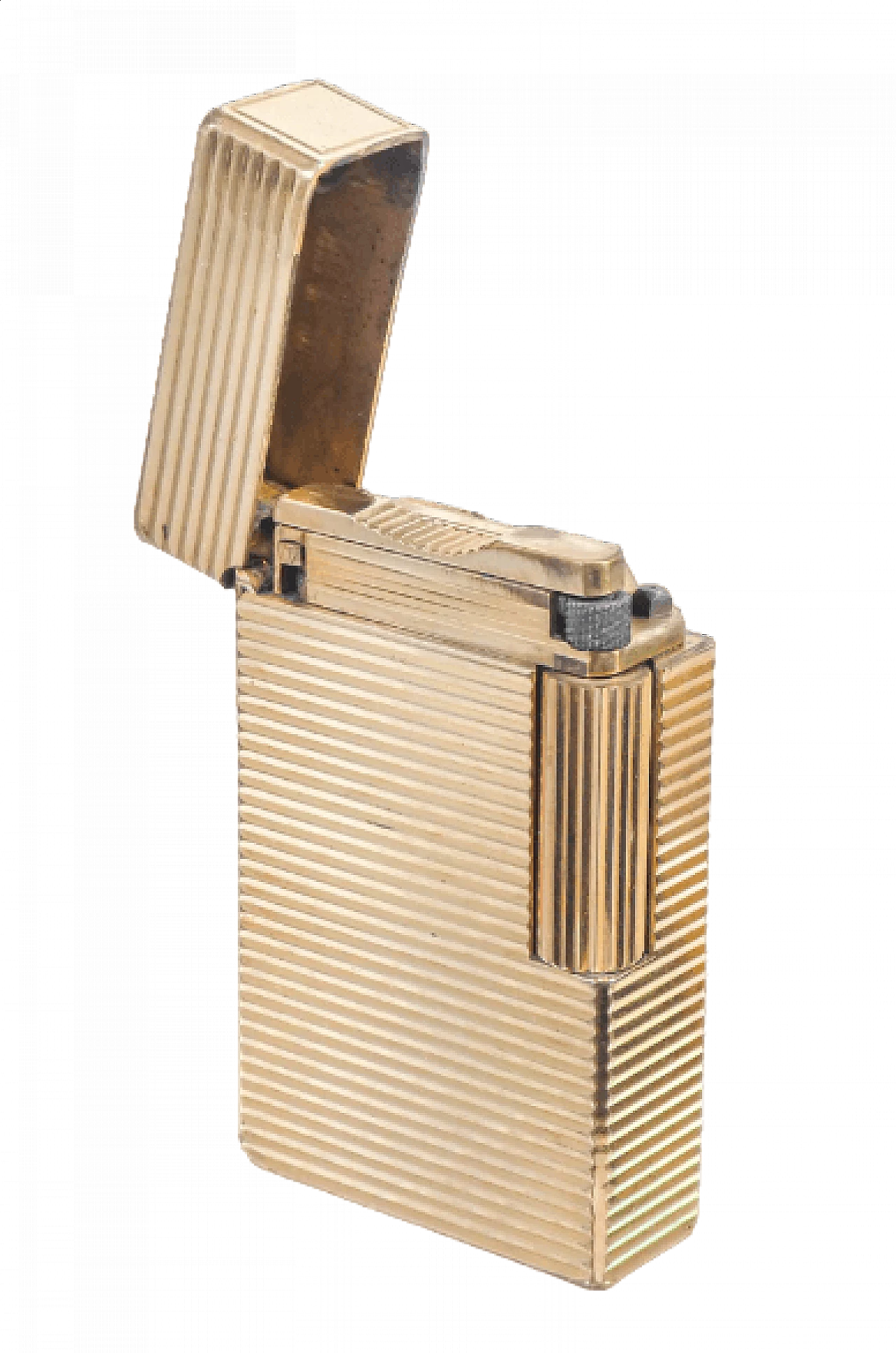 Accendino S. T. Dupont in metallo laminato oro, anni '70 10