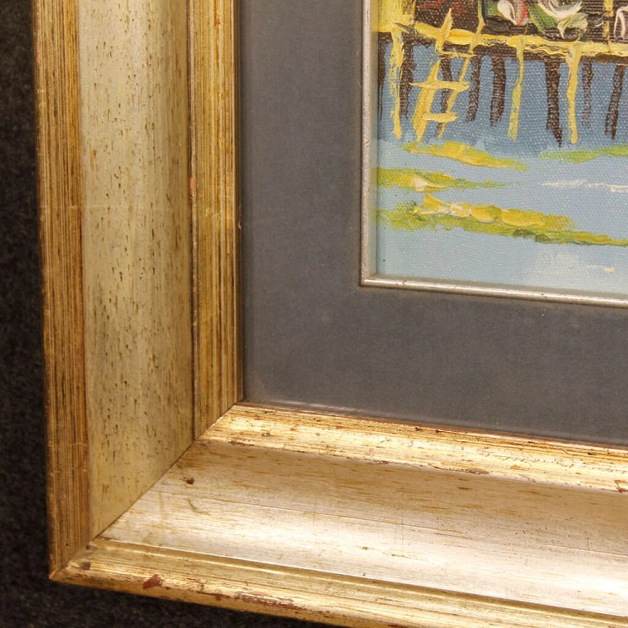 Dipinto francese di paesaggio orientale, olio su tela 9