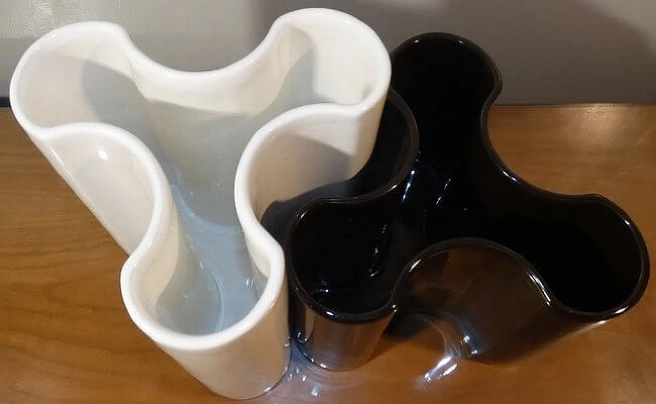 Pair of glazed ceramic vases by Angelo Spagnolo for Sicart, 1970s 4