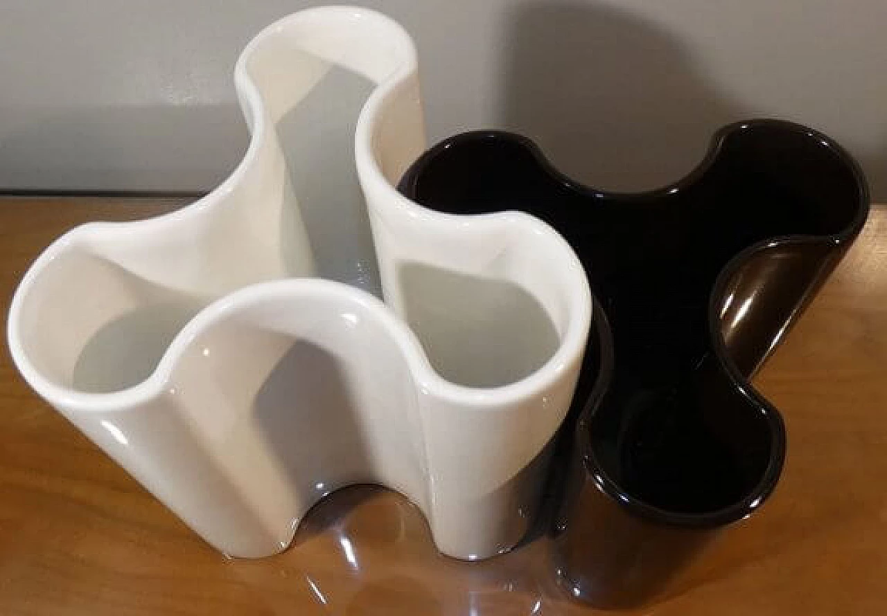 Pair of glazed ceramic vases by Angelo Spagnolo for Sicart, 1970s 14