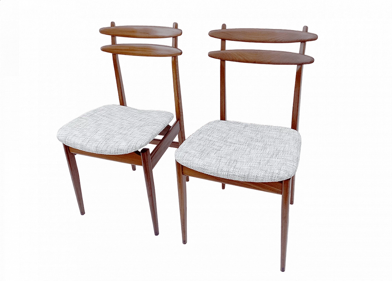 Pair of solid teak chairs in Danish style for AMMA Studio, 1950s 8
